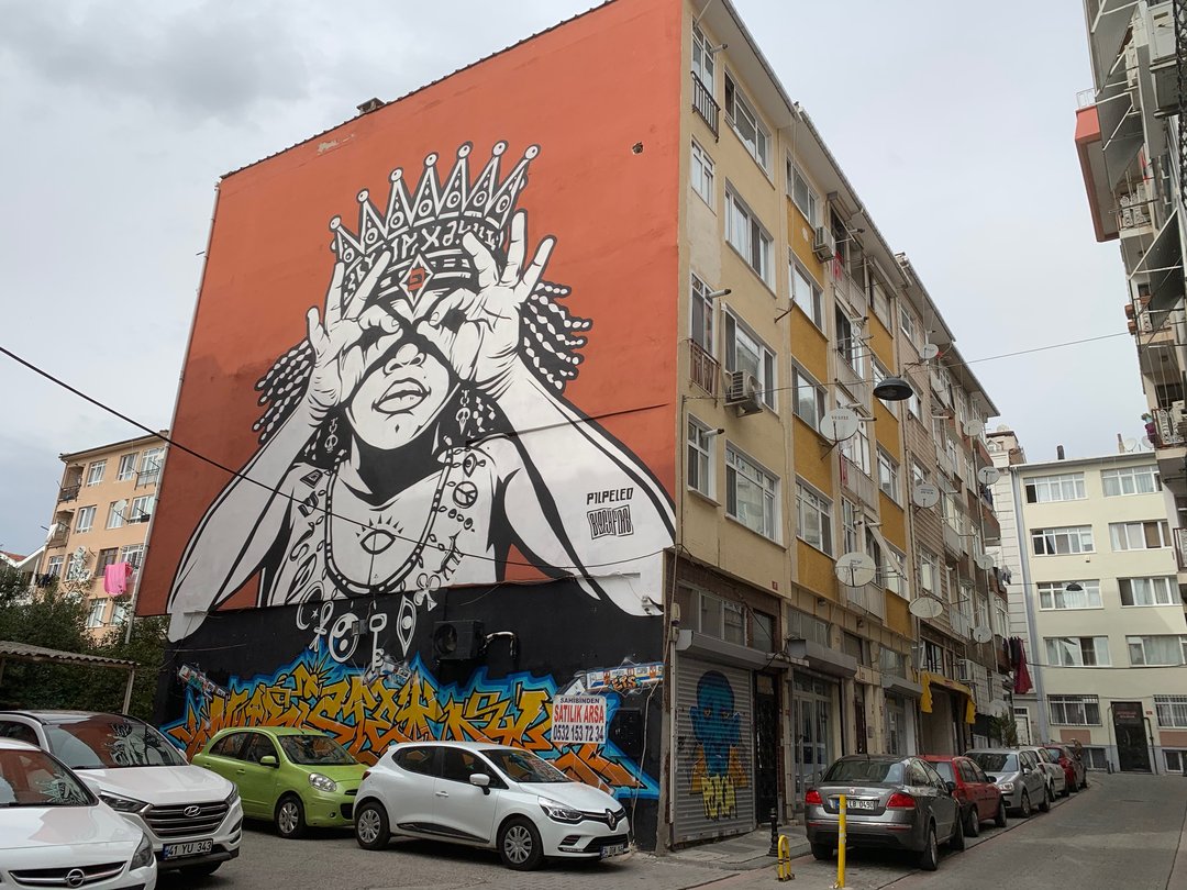 one of the murals you will see during istanbul street art tour